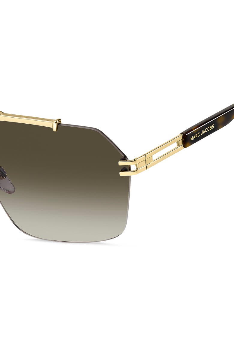 Marc Jacobs 63mm Oversize Gradient Geometric Square Sunglasses, Alternate, color, Gold Havana