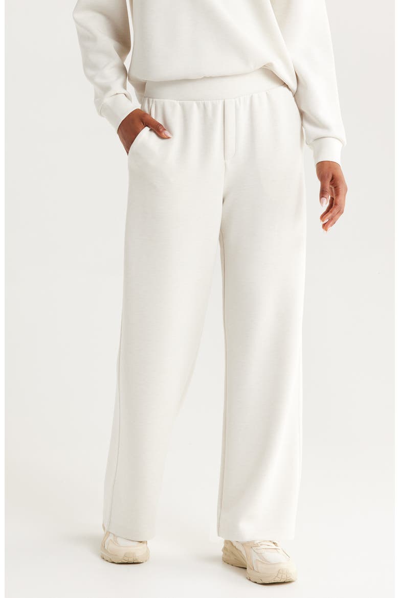 Ultra Soft High Waist Straight Leg Pants, Main, color, BEIGE IVORY HEATHER