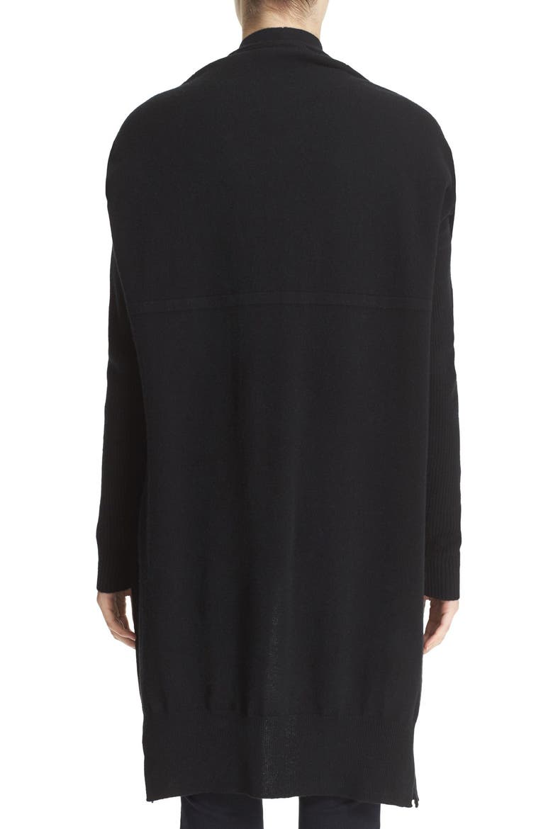 Rib Knit Cashmere Cardigan, Alternate, color, BLACK