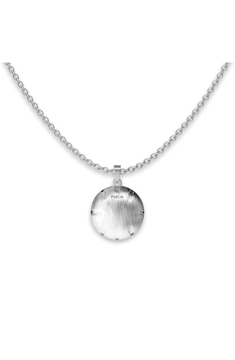 PASCAL The Basketball Leaking Ball Diamond Pavé Necklace, Alternate, color, Silver / Black Diamond