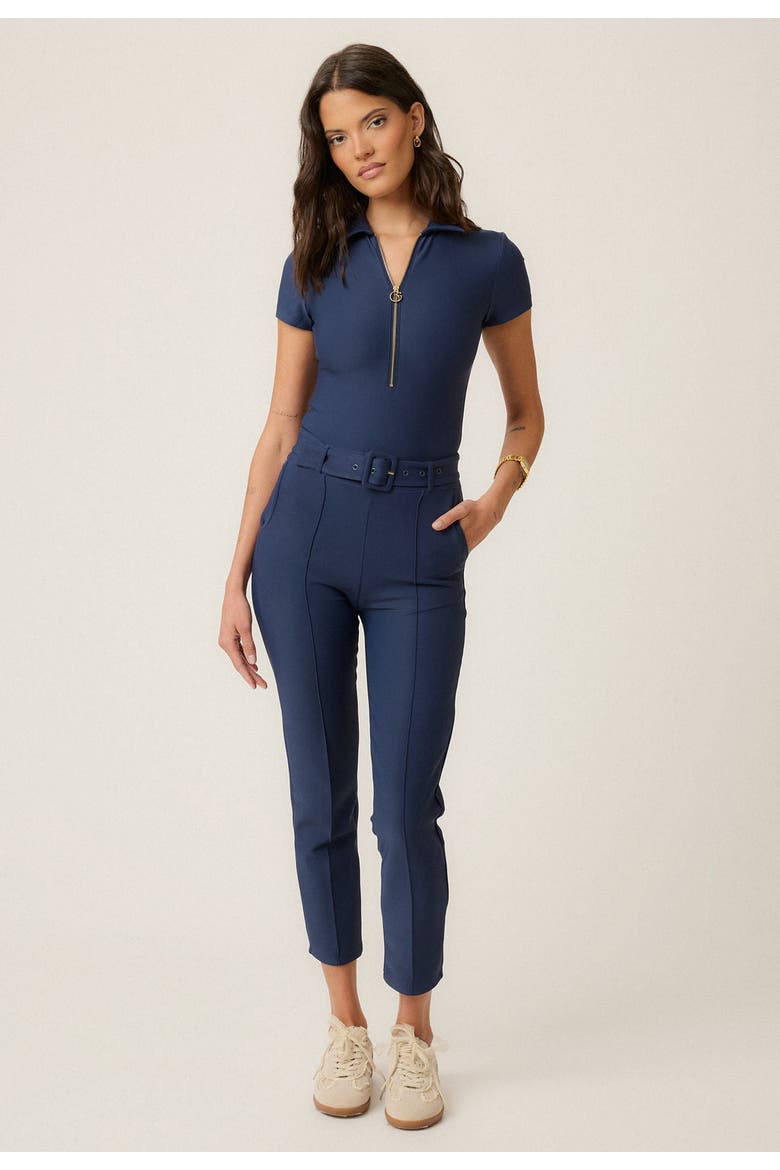 Belted Hybrid Pants, Main, color, navy-blue