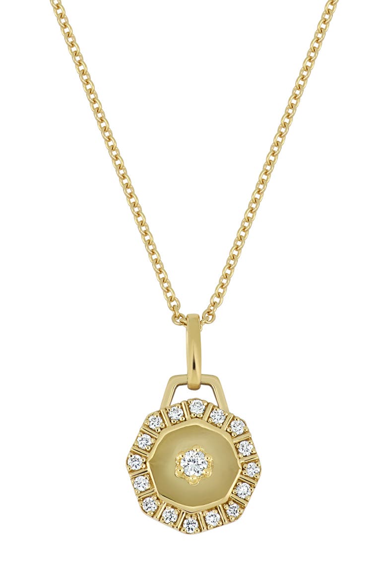 BL Icon Diamond Octagonal Pendant Necklace, Main, color, YELLOW