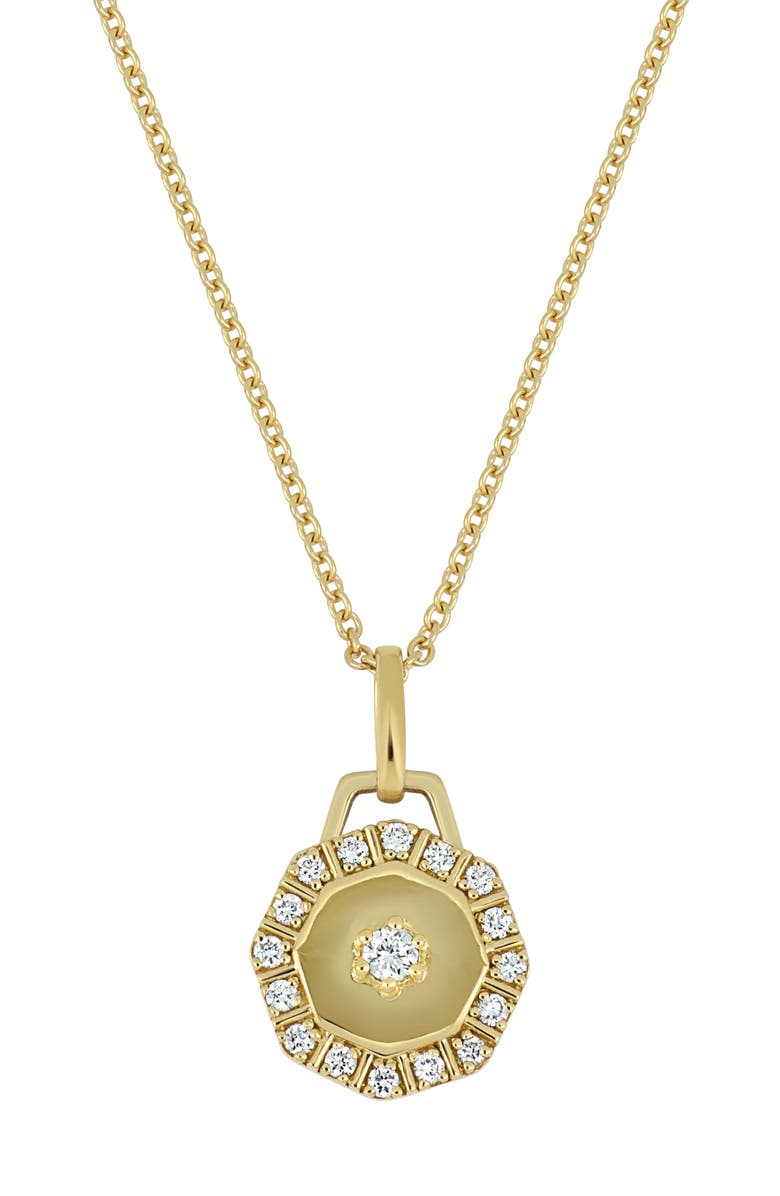 Bony Levy BL Icon Diamond Octagonal Pendant Necklace, Main, color, 18K Yellow Gold