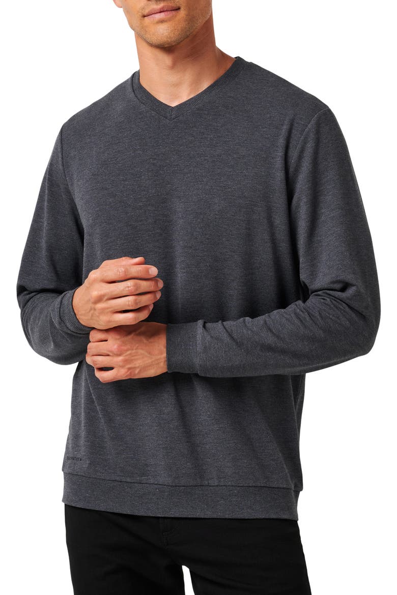 Amenities V-Neck Sweatshirt, Main, color, HEATHER DARK GREY