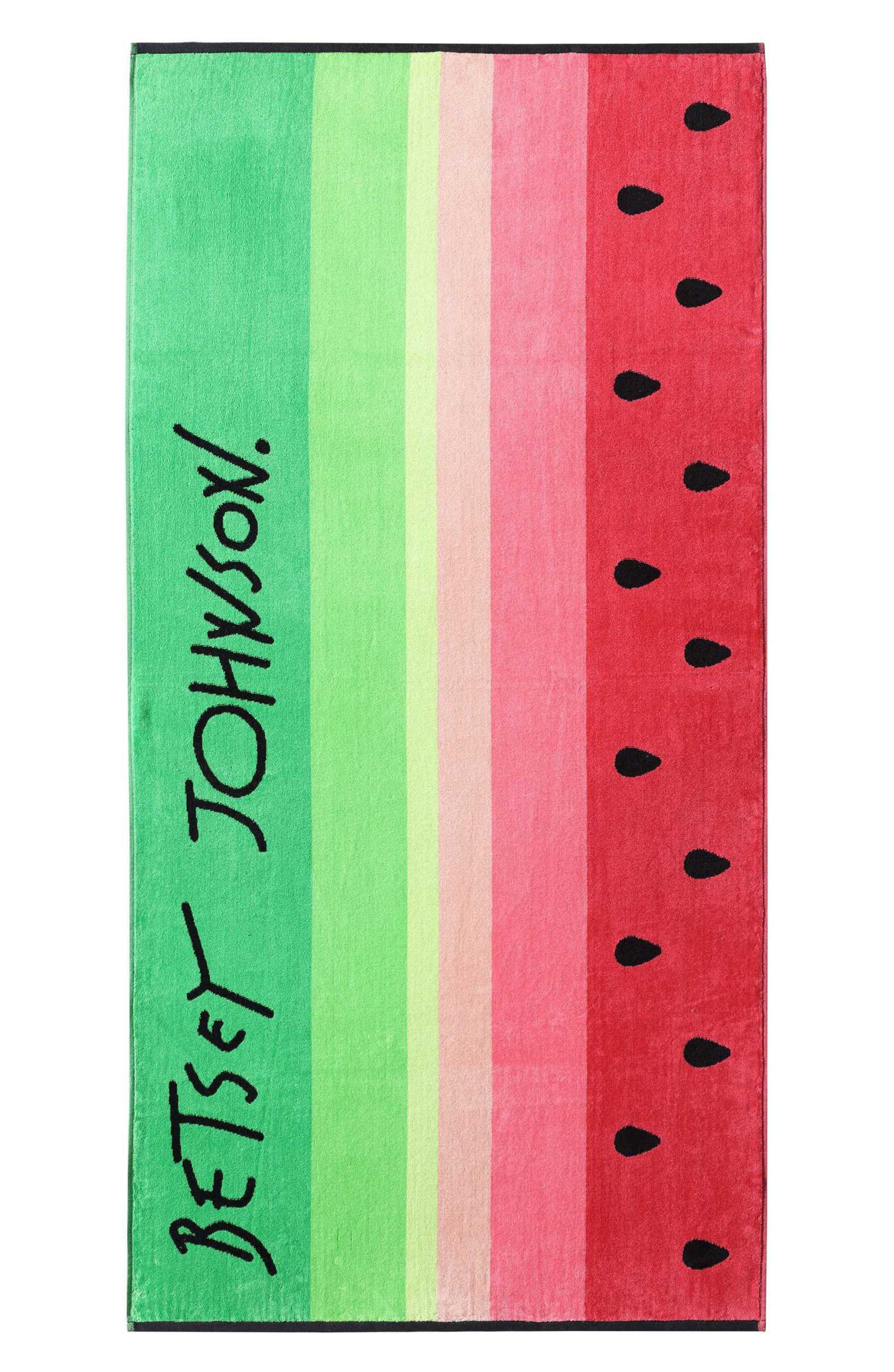 Betsey Johnson Watermelon Stripe Beach Towel
