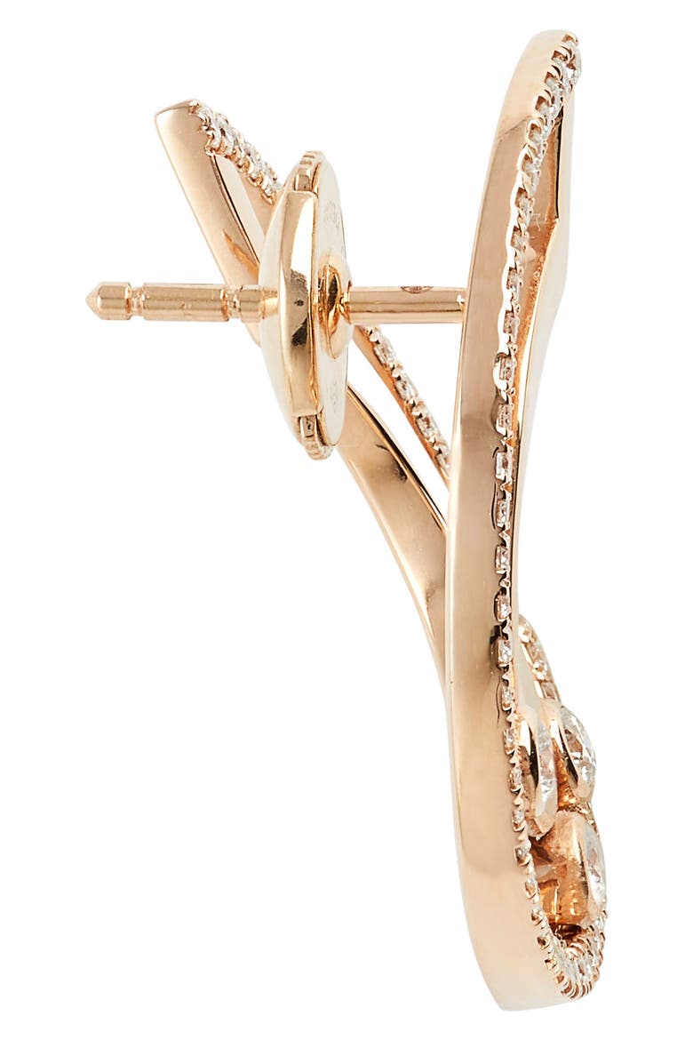 Move Romane 18K Gold & Diamond Hoop Earrings, Alternate, color, ROSE GOLD