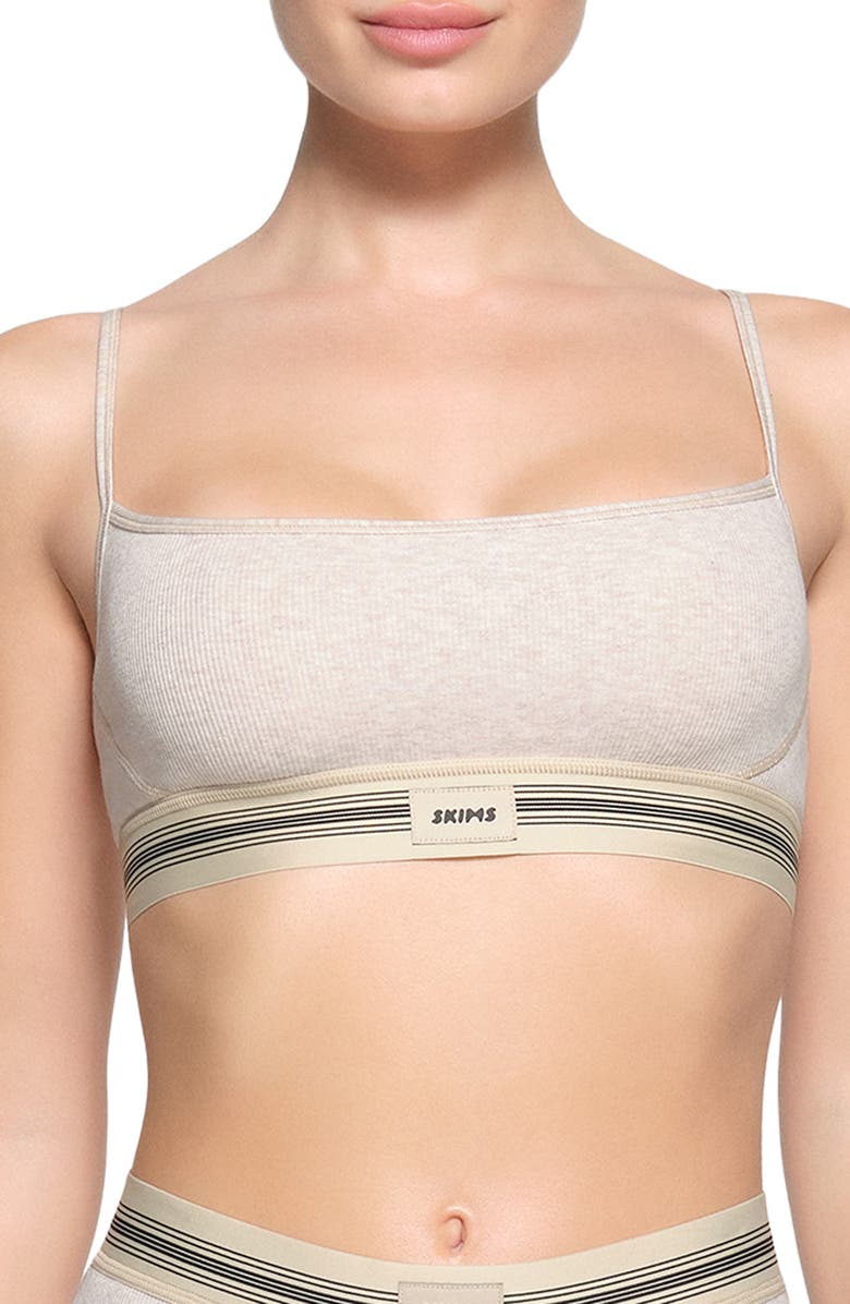 SKIMS Stretch Cotton Rib Scoop Bralette, Main, color, 