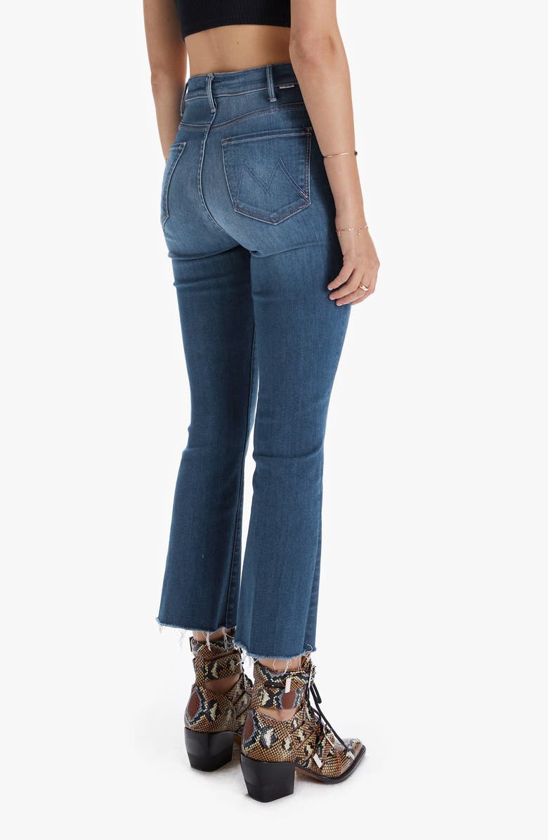 MOTHER The Hustler Frayed High Waist Ankle Flare Jeans, Alternate, color, 
