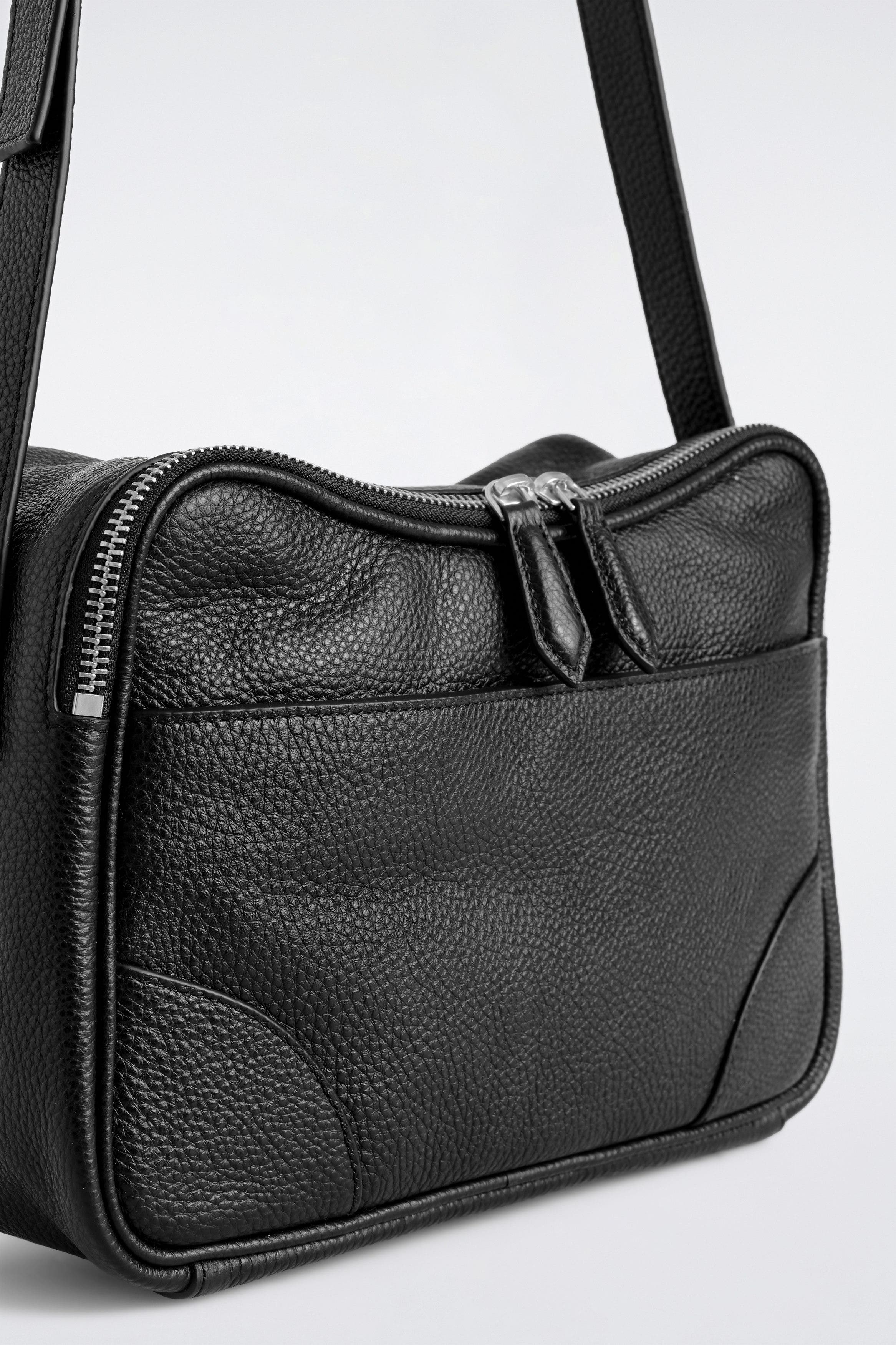 COS Classic Crossbody Bag - Leather, Alternate, color, Black