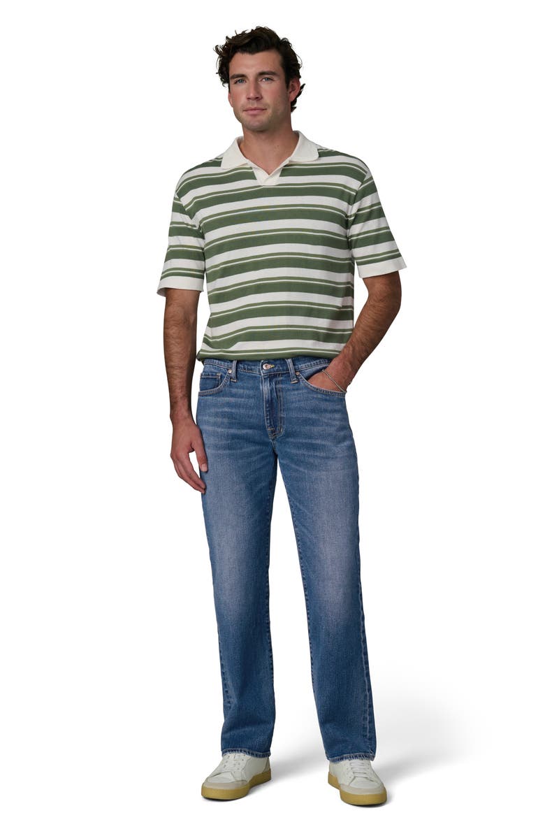 Joe's Club Stripe Johnny Collar Cotton Polo, Alternate, color, Fatigue Green Stripe