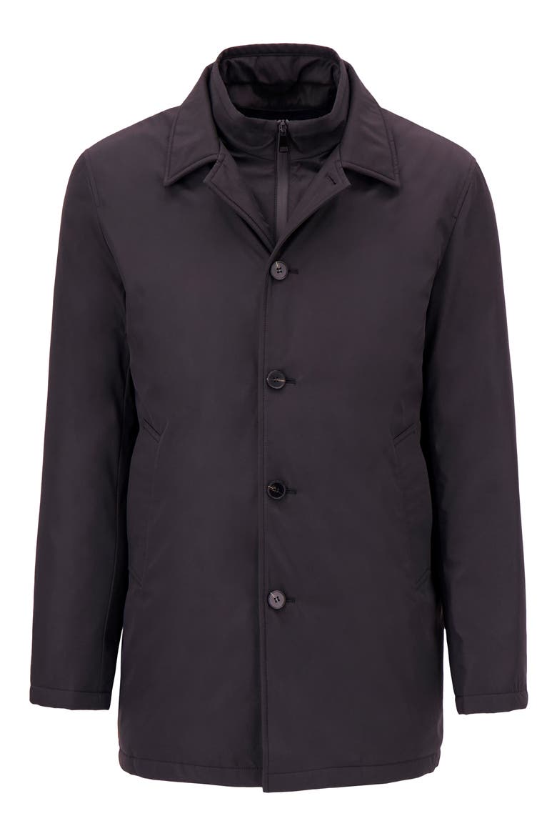 Removable Mock Neck Water Resistant Jacket, Alternate, color, BLACK