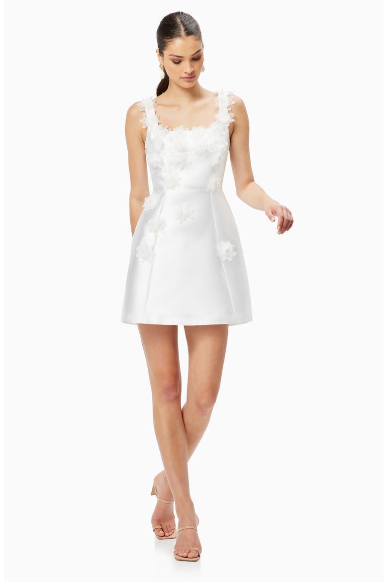 Elder Floral Appliqué Minidress, Alternate, color, IVORY