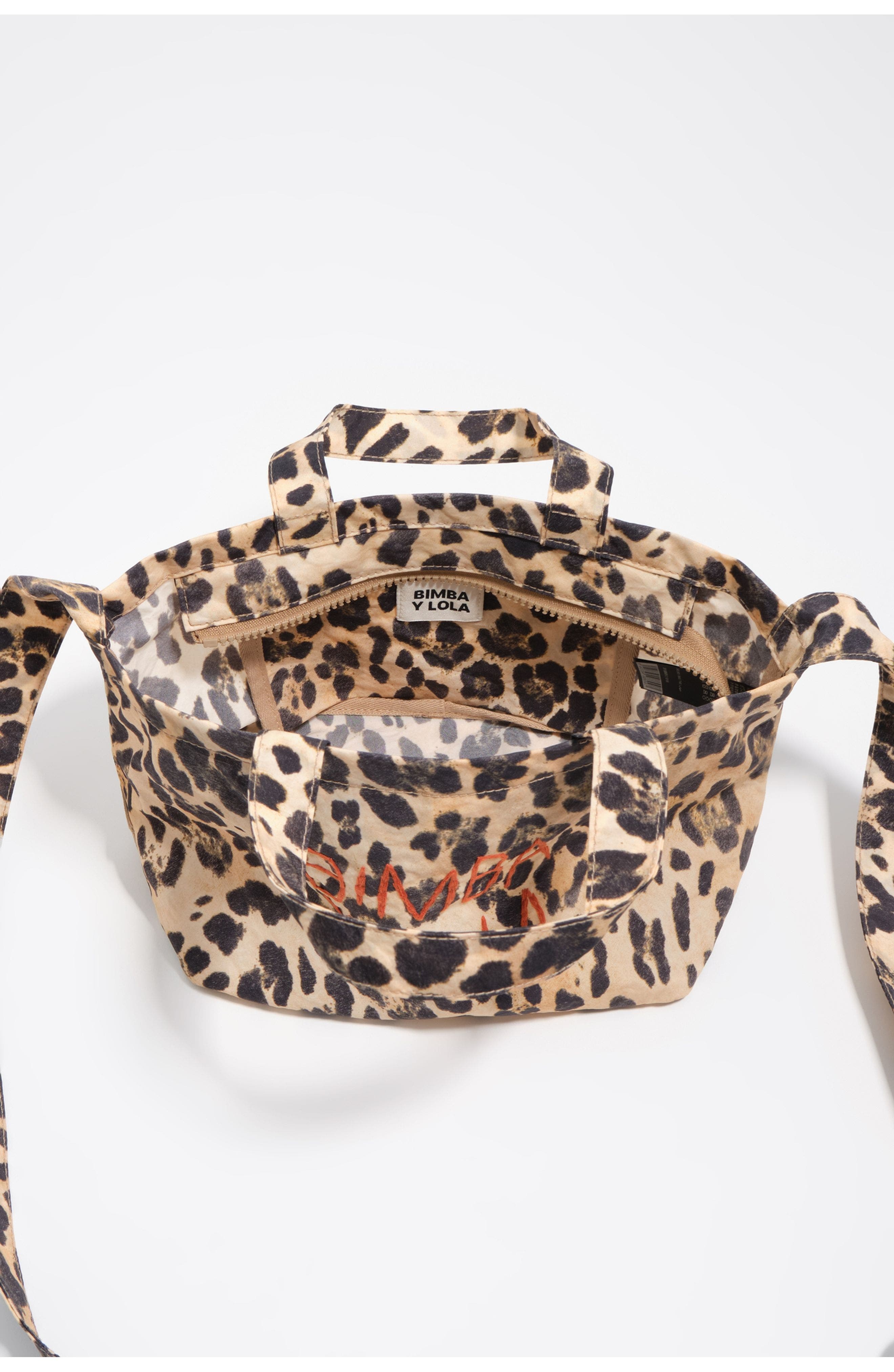 Bimba y Lola Leopard Nylon Mini Bag, Alternate, color, Leopard Natural