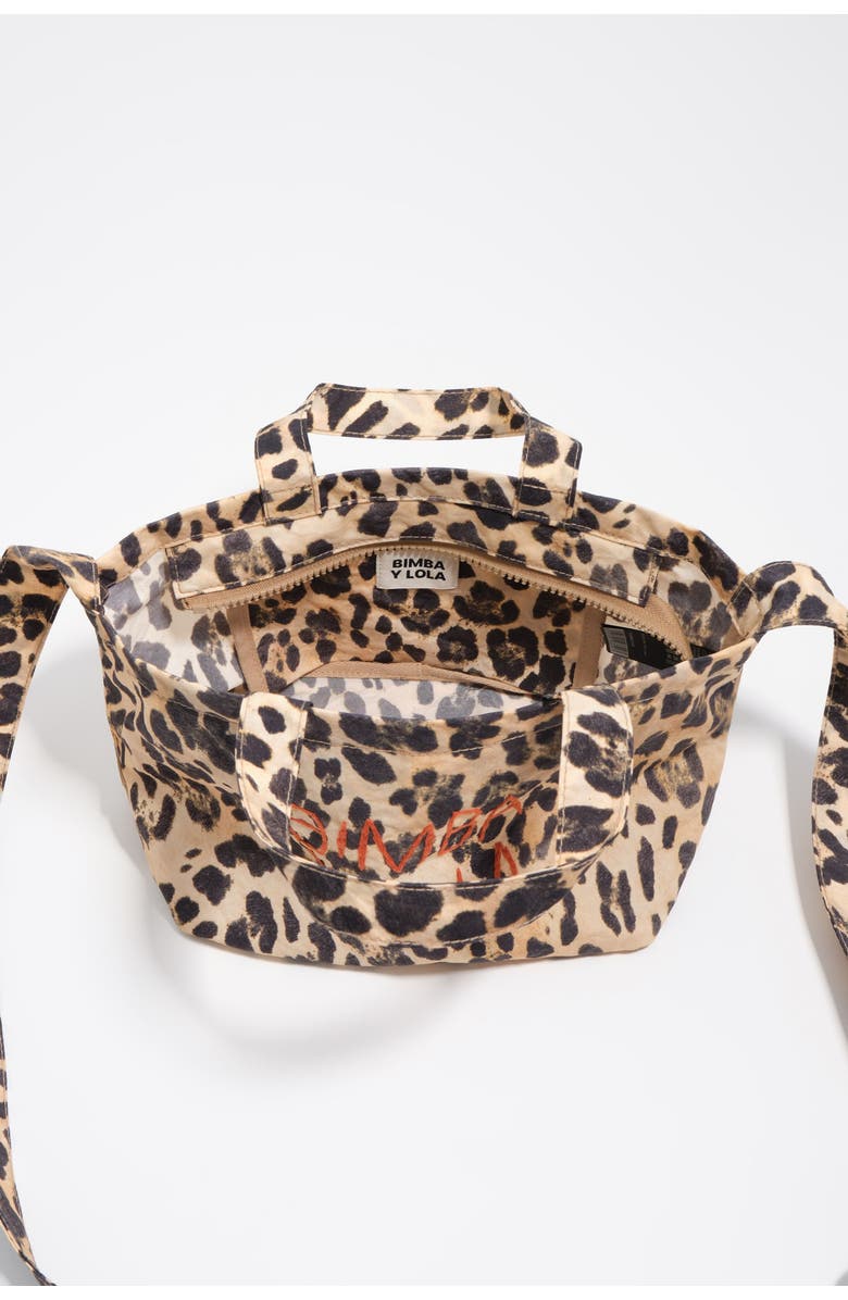 Bimba y Lola Leopard Nylon Mini Bag, Alternate, color, Leopard Natural