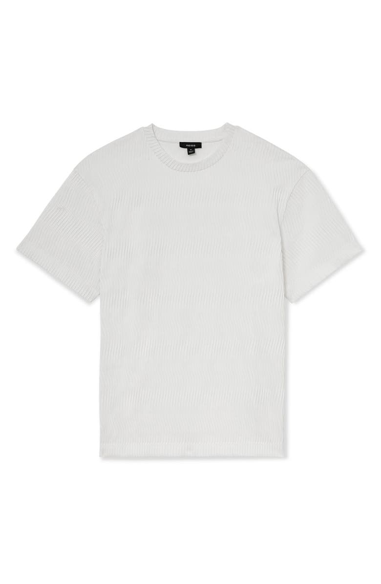 Reiss Cox Textured T-Shirt, Alternate, color, White