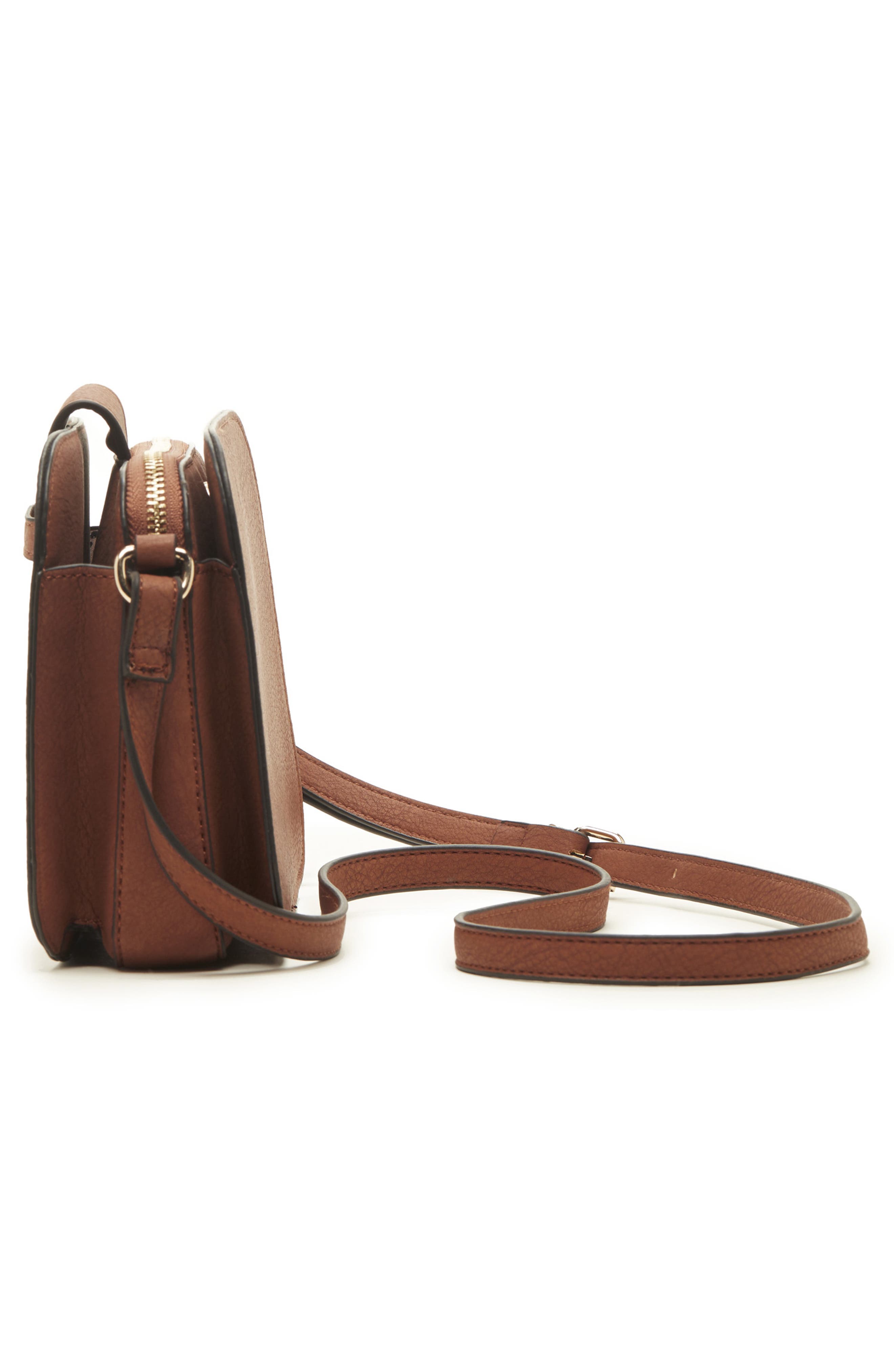 Valah Faux Leather Crossbody Bag, Alternate, color, COGNAC