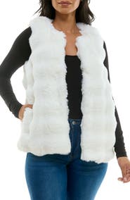 Nina Leonard Novelty Faux Fur Vest