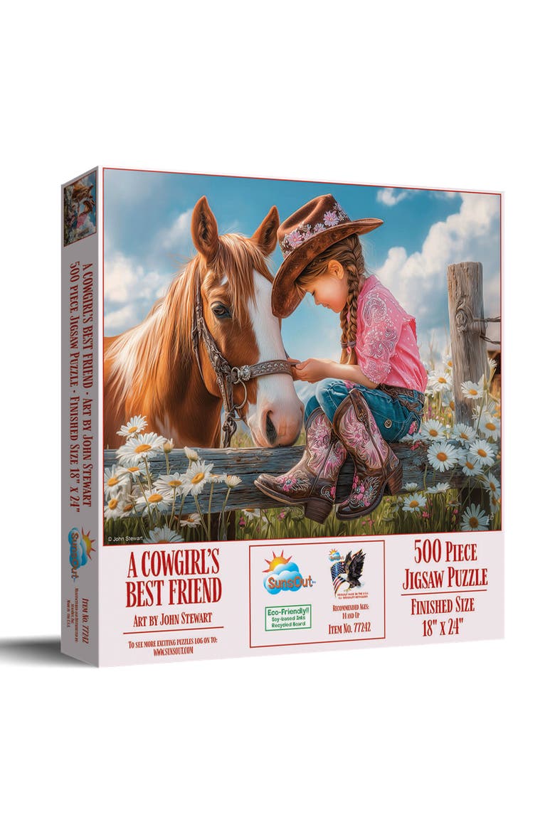 A Cowgirls Best Friend 500 piece Jigsaw Puzzle for Adults, Main, color, Multicolor