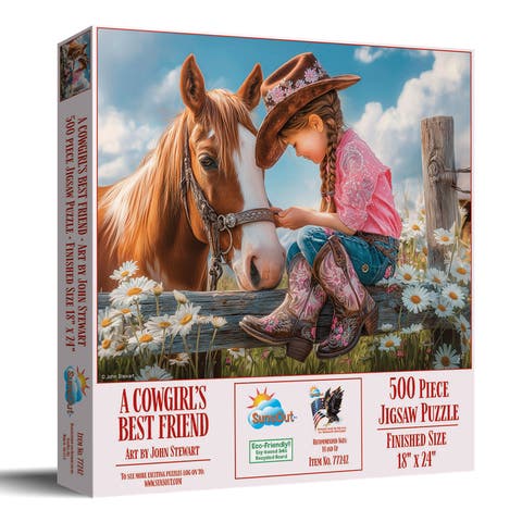 A Cowgirls Best Friend 500 piece Jigsaw Puzzle for Adults