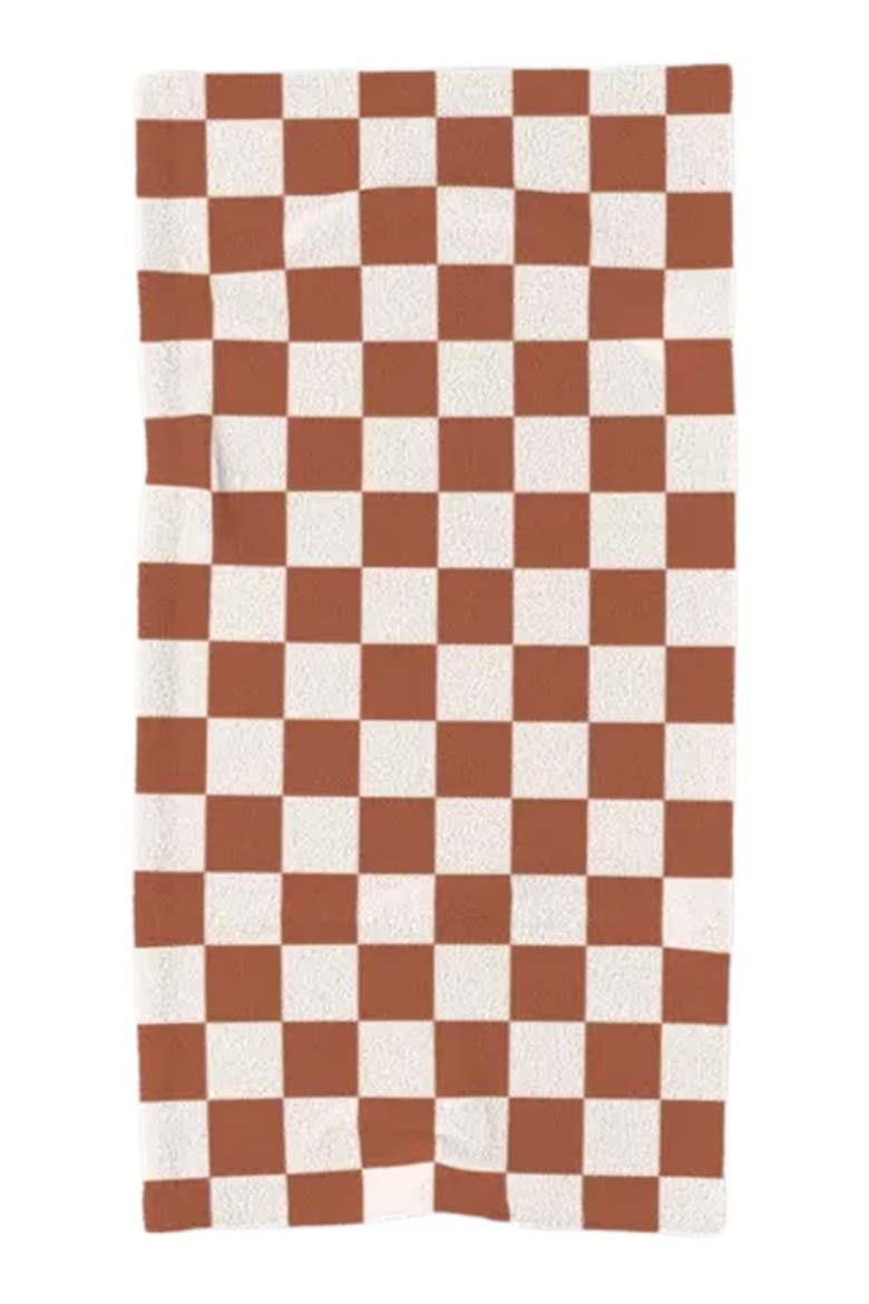 Handloomed Checkered Table Runner, Main, color, Brown