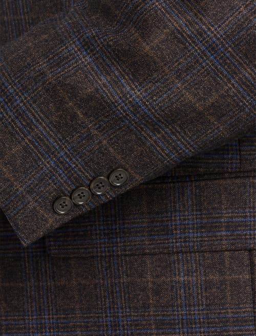 Oak Hill Premium By Dxl Big & Tall Plaid Sport Coat In Brown