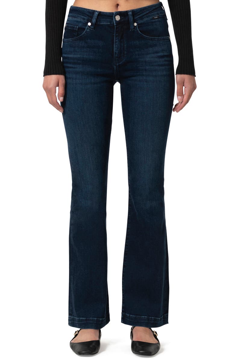 Mavi Jeans Sydney Mid Rise Flare Jeans, Main, color, Deep Brushed Feather Blue