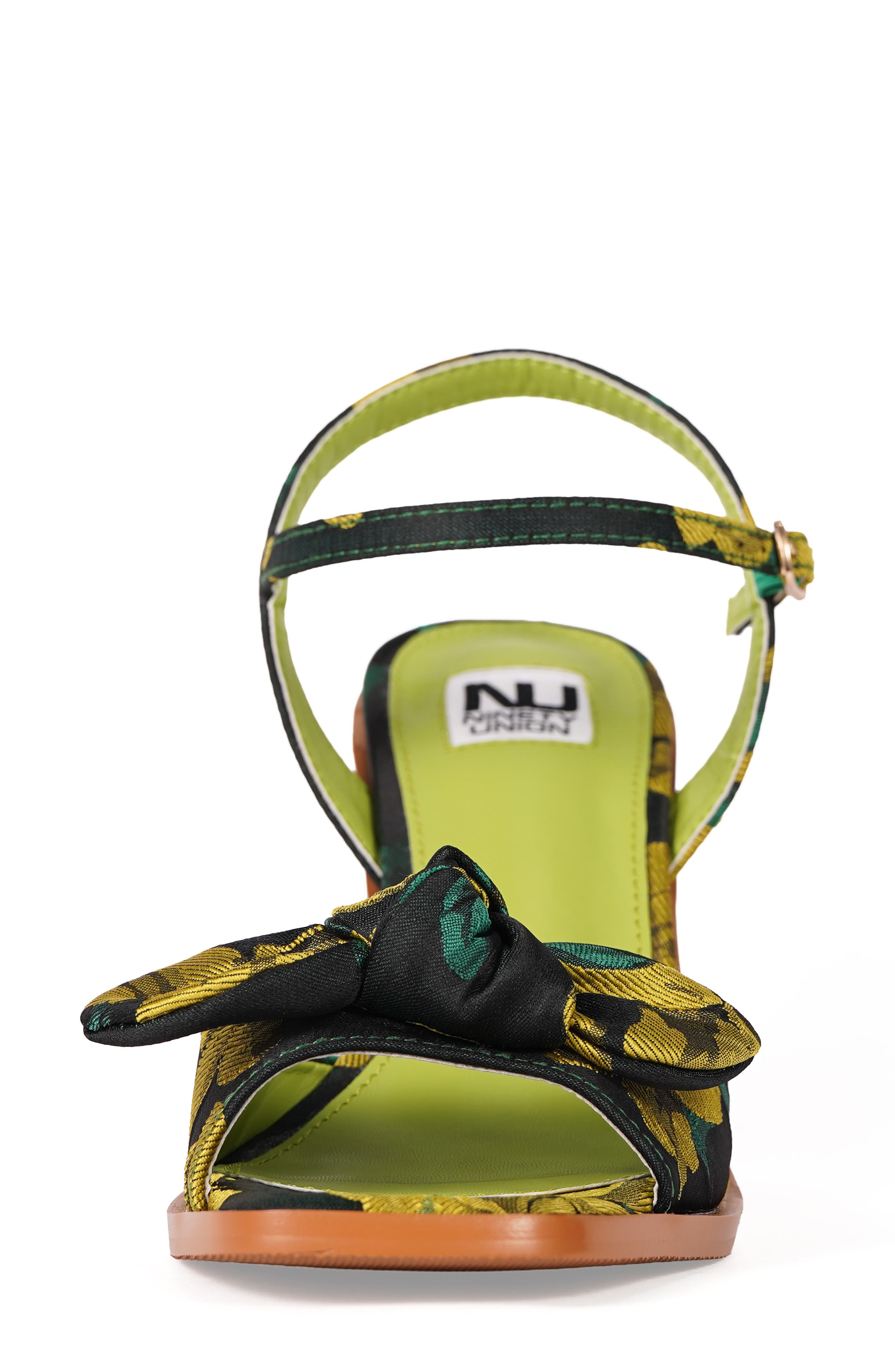 NINETY UNION Nora Bow Ankle Strap Sandal, Alternate, color, Green Multi