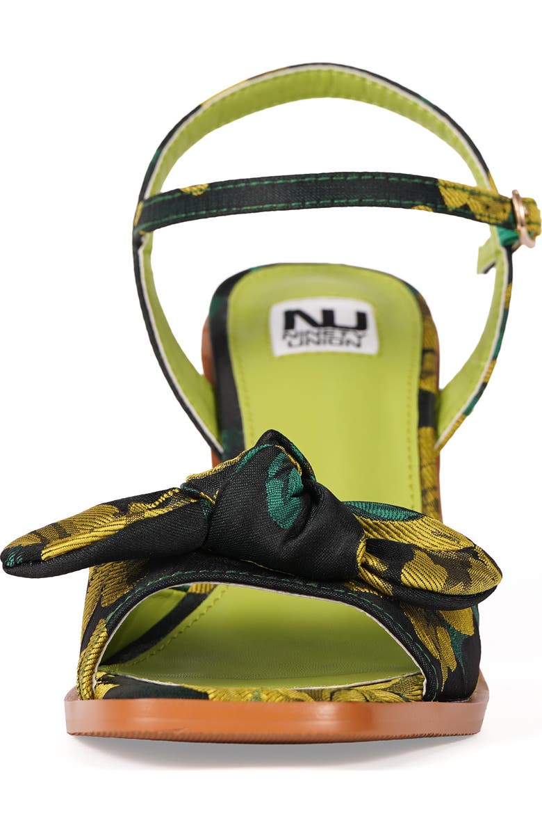 NINETY UNION Nora Bow Ankle Strap Sandal, Alternate, color, Green Multi