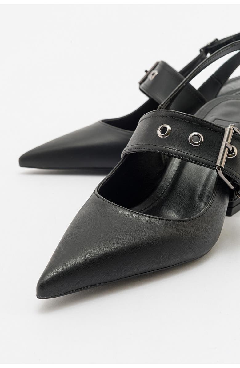 Prologue Shoes Nepido Pointed Toe Block Heel Pump, Alternate, color, Black