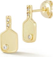 SPHERA MILANO Pickleball Paddle Cubic Zirconia Stud Earrings