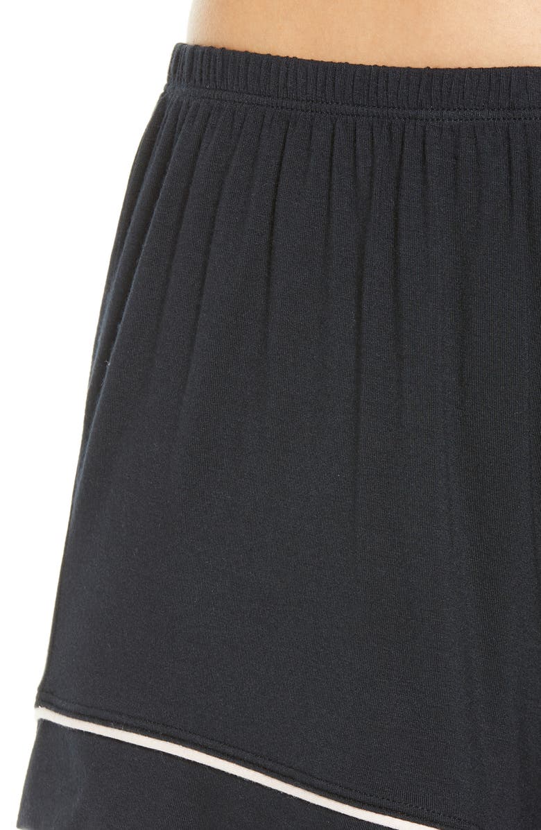 Eberjey Gisele Relaxed Short Pajamas, Alternate, color, Black/ Sorbet Pink
