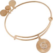 Alex and Ani Pave Starburst Texture Initial Bangle Bracelet