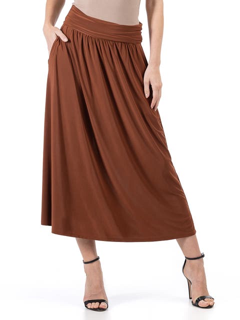 Foldover Maxi Skirt With Pockets