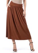 24seven Comfort Apparel Foldover Maxi Skirt With Pockets