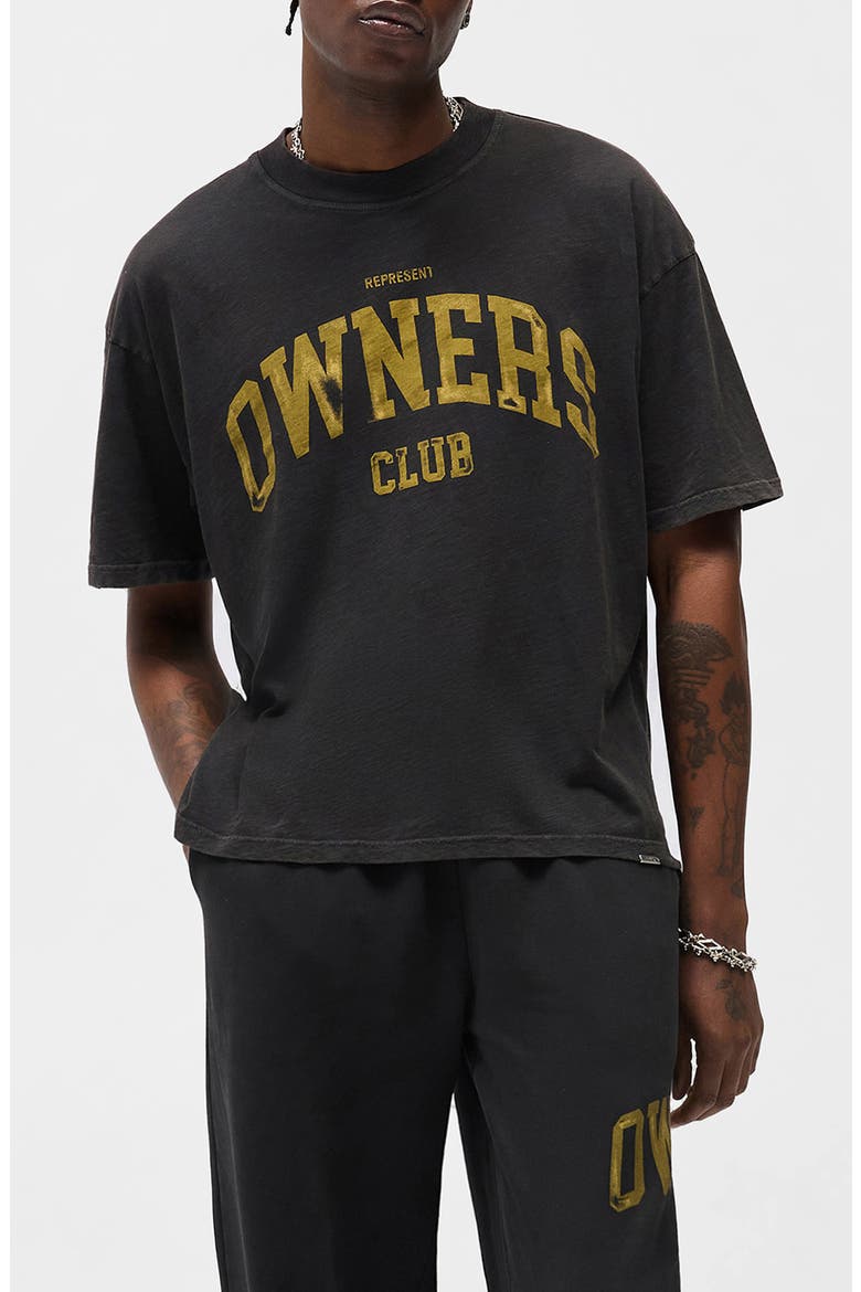 Owners' Club Cotton Logo Graphic T-Shirt, Main, color, FADED BLACK