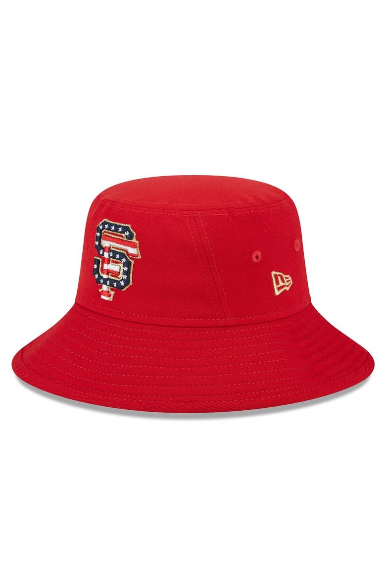 Men's New Era  Red San Francisco Giants 2023 Fourth of July Bucket Hat, Alternate, color, Red
