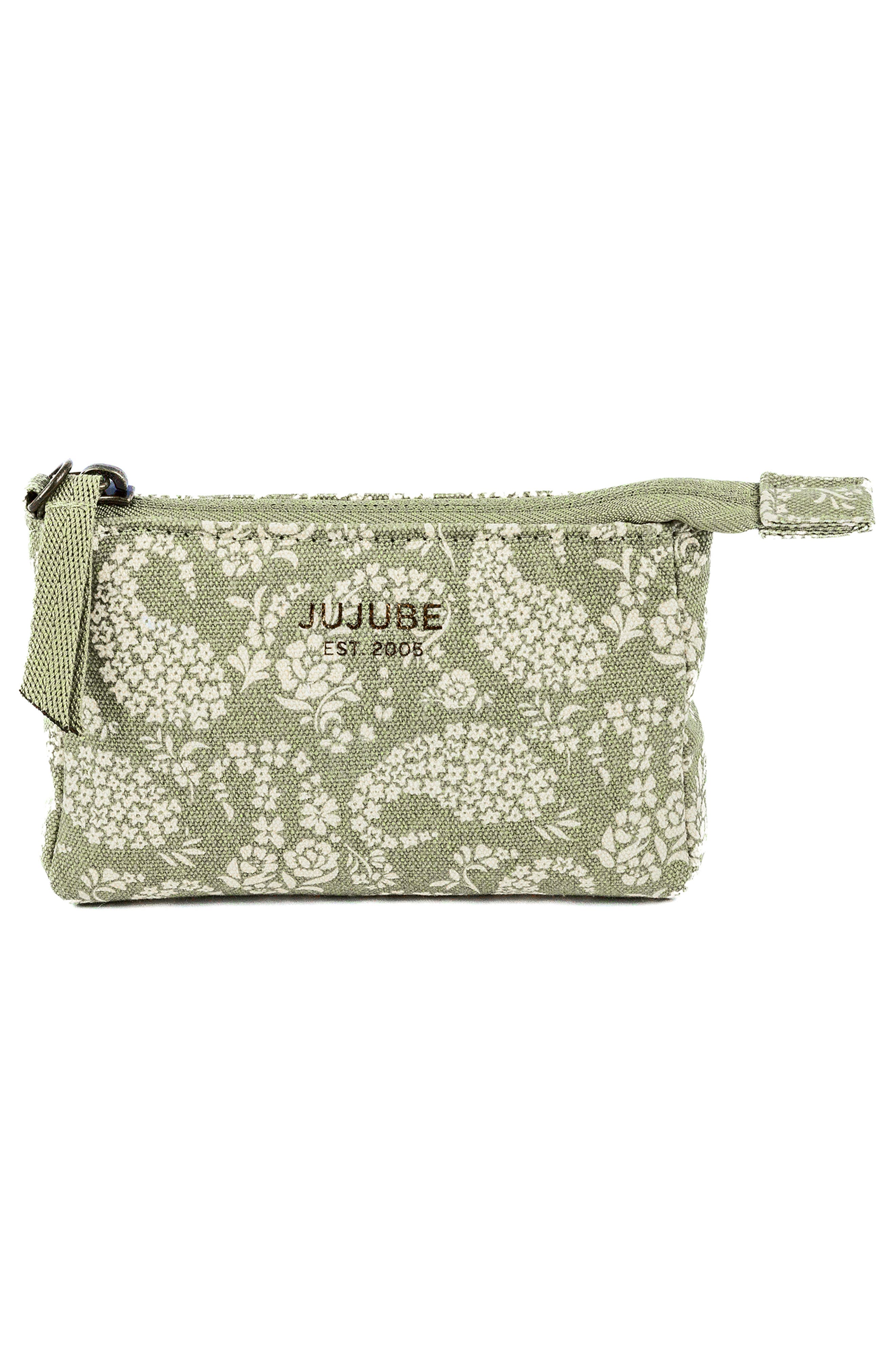 JuJuBe x Sazan Set of 3 Cotton Canvas Pouches, Alternate, color, Paisley Floral