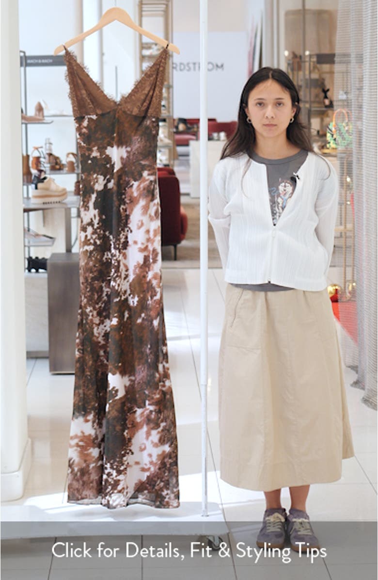 Susanna Lace Bust Silk Slipdress, sales video thumbnail