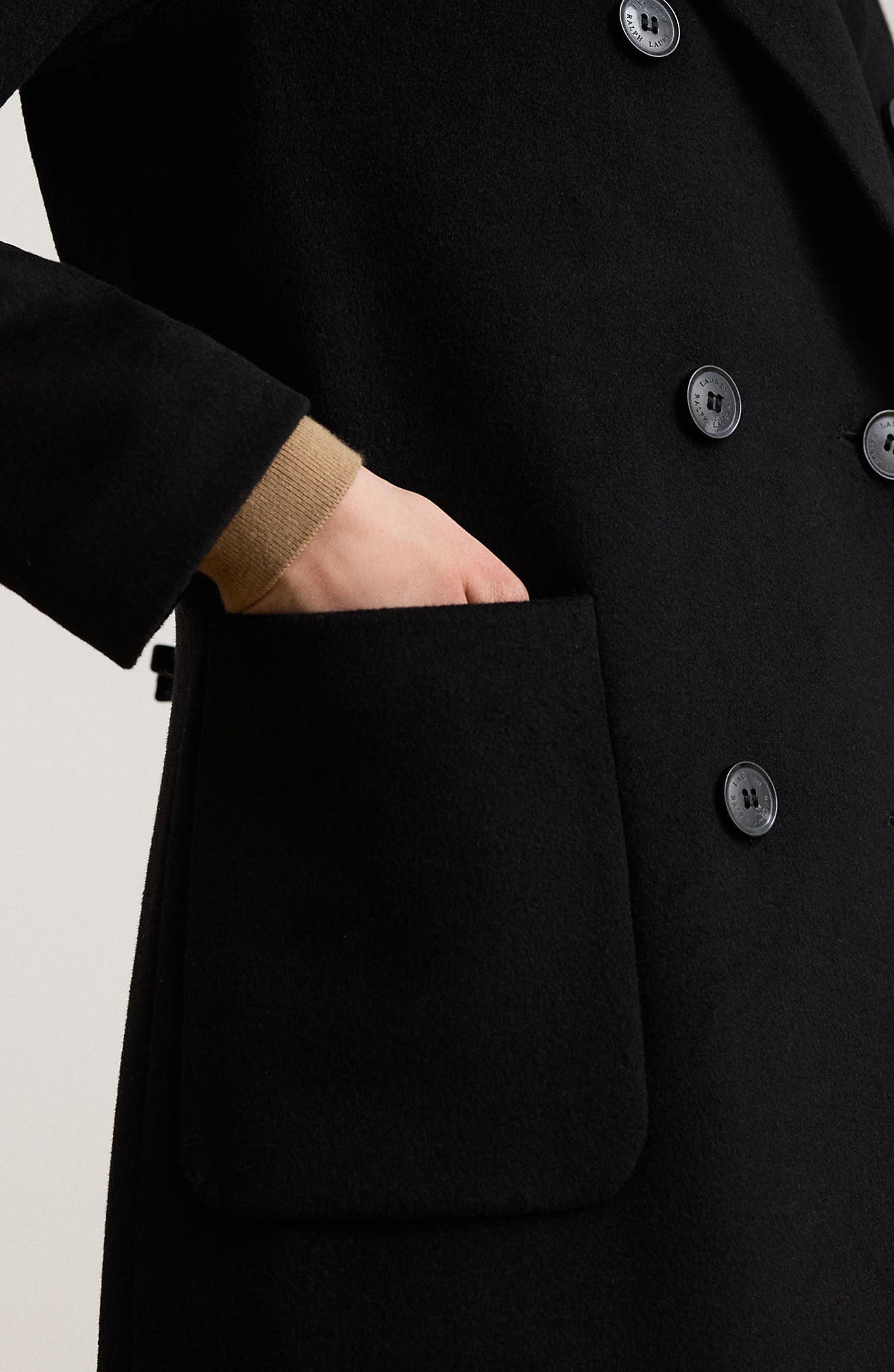 Женские куртки Lauren Ralph Lauren Double Breasted Longline Wool Blend Coat — фото 5