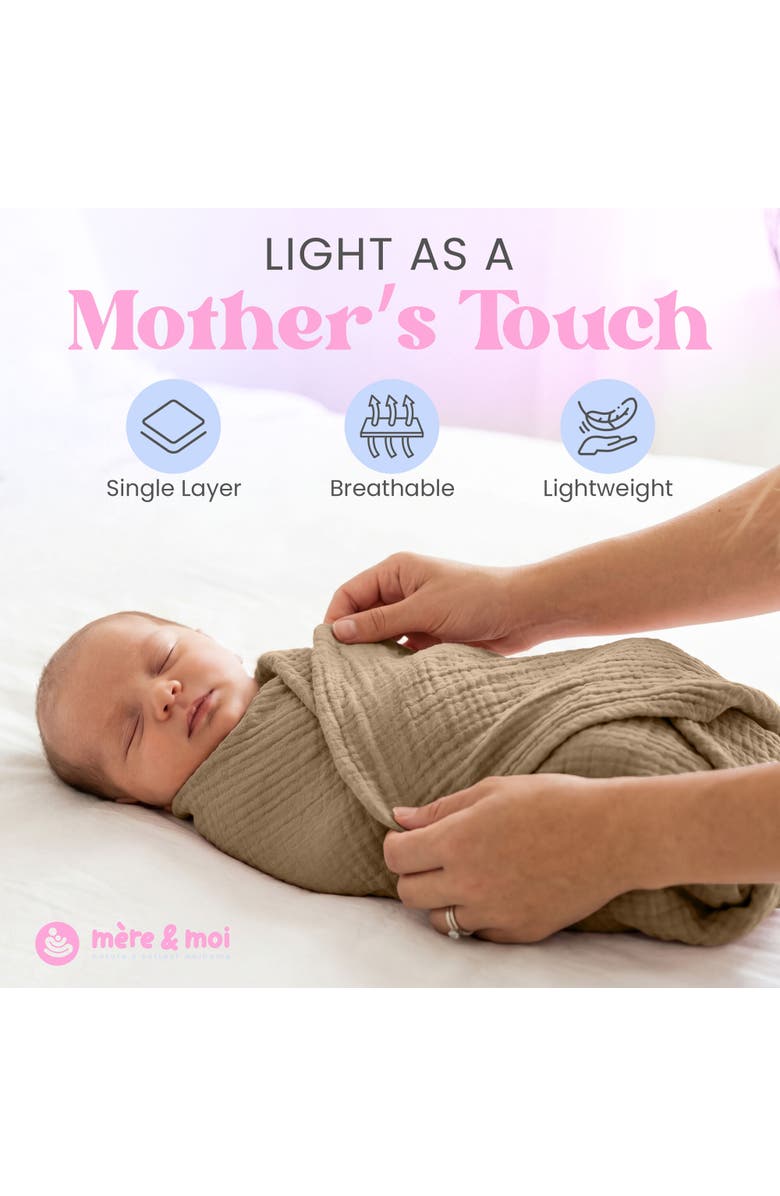 Mère & Moi Muslin Baby Blanket, Alternate, color, Brown