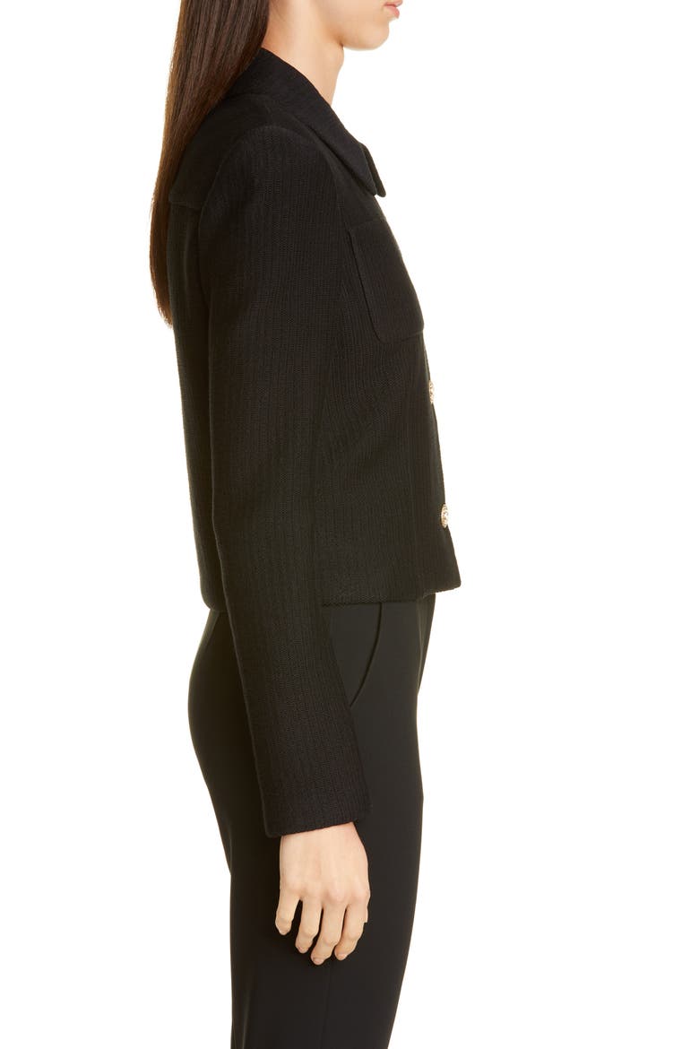 Float Jacquard Knit Jacket, Alternate, color, CAVIAR