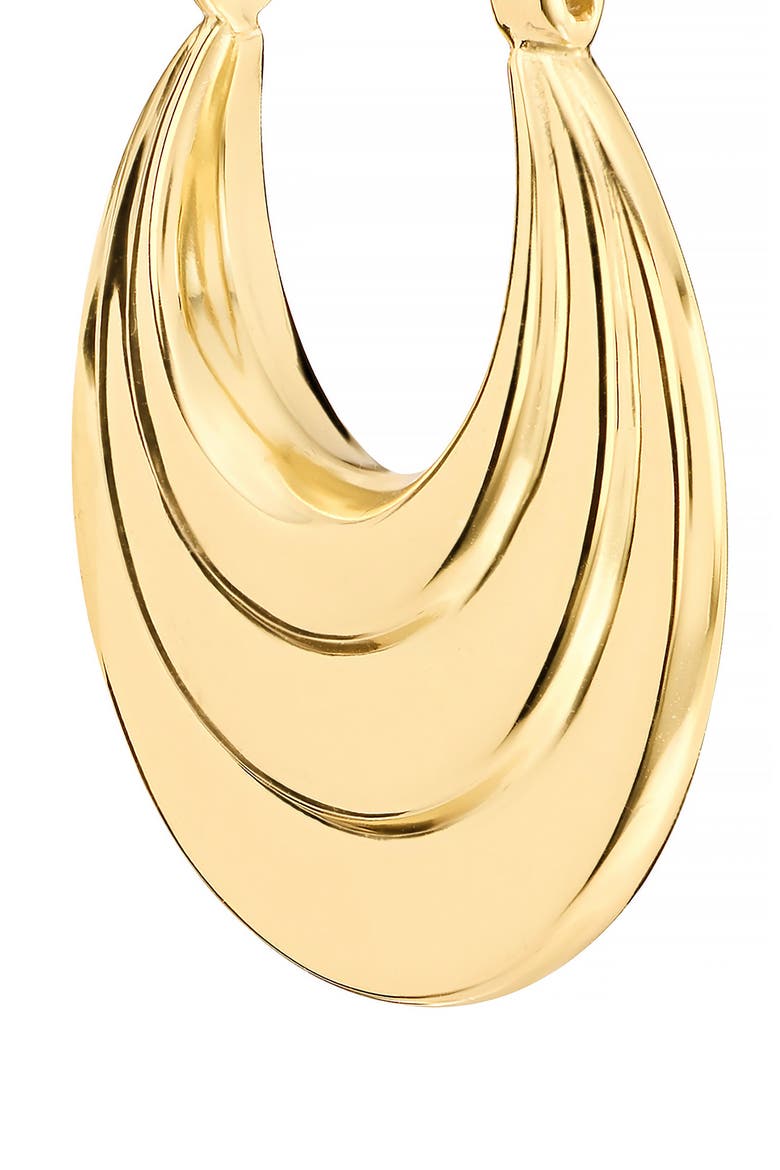Round 3D Hoop Earrings, Alternate, color, GOLD