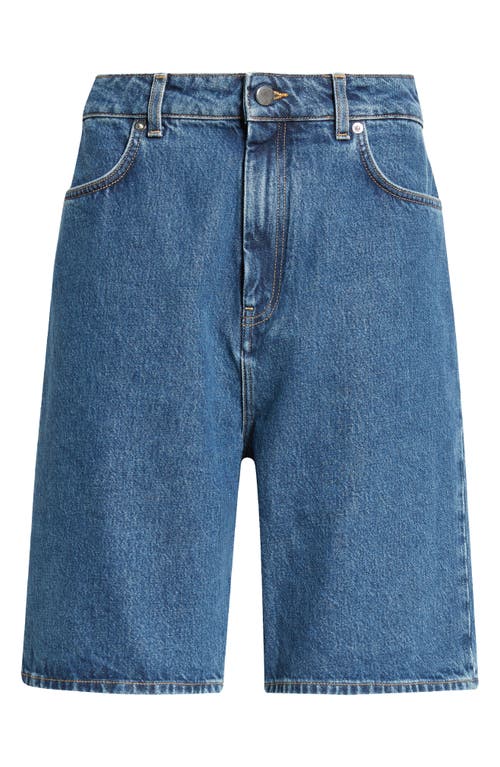 Loulou De Saison Isu Organic Cotton Denim Shorts In Washed Blue