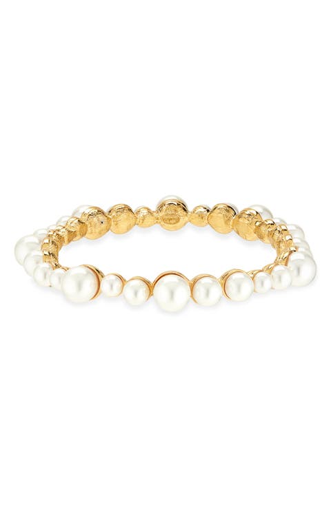 Faux Pearl Cluster Bangle