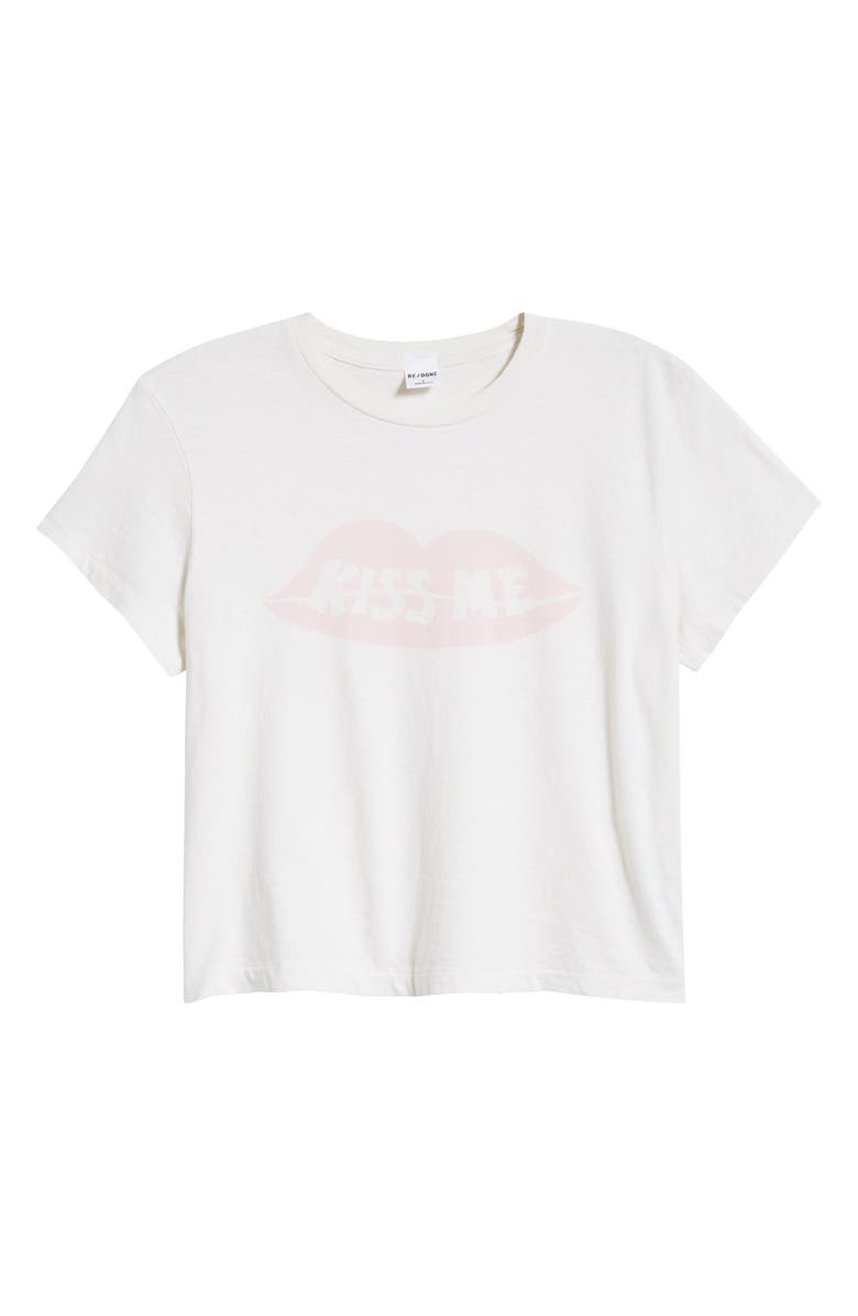 Re/Done '50s Kiss Me Boxy Graphic T-Shirt, Alternate, color, Vintagewhite