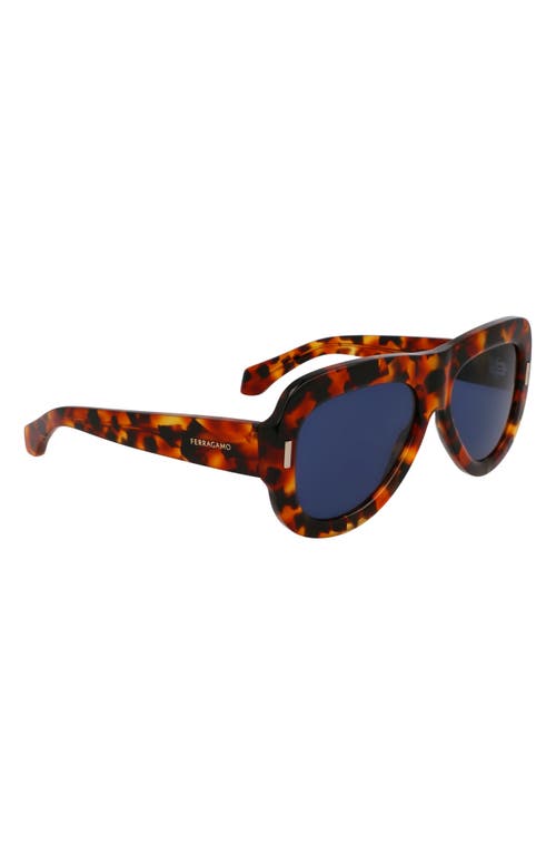 Ferragamo Rivets 57mm Aviator Sunglasses In Tortoise