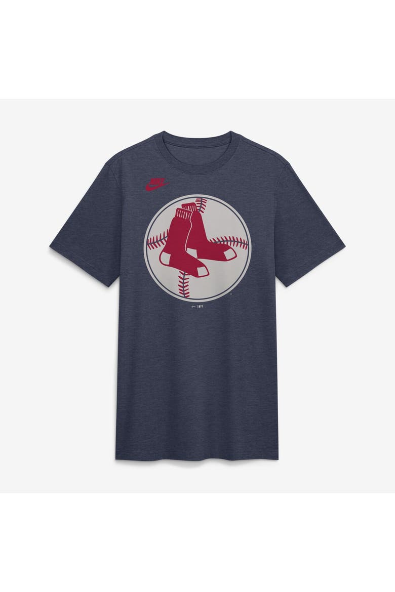 Men's Nike Heather Navy Boston Red Sox Cooperstown Logo Tri-Blend T-Shirt, Alternate, color, Heather Navy