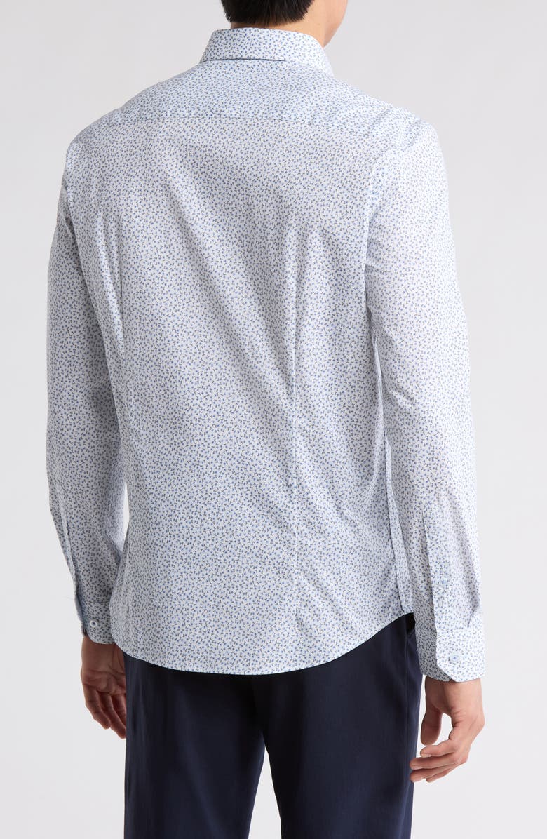 SOUL OF LONDON Stretch Cotton Button Up Shirt, Alternate, color, Blue/ Bleu