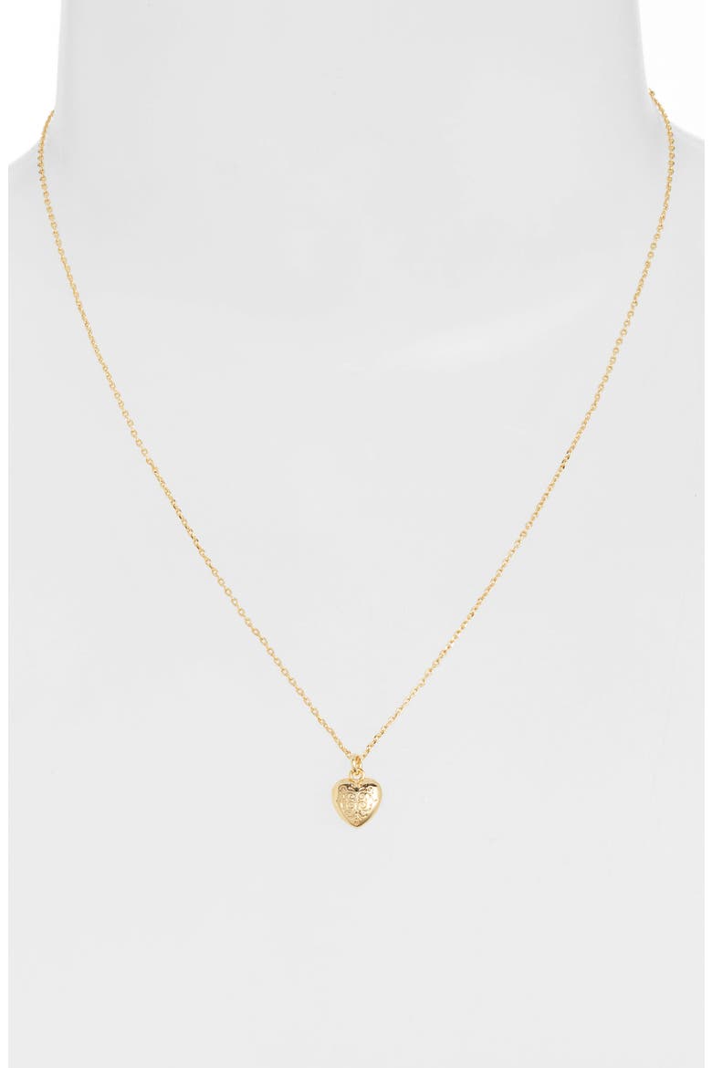 Engraved Heart Pendant Necklace, Alternate, color, GOLD