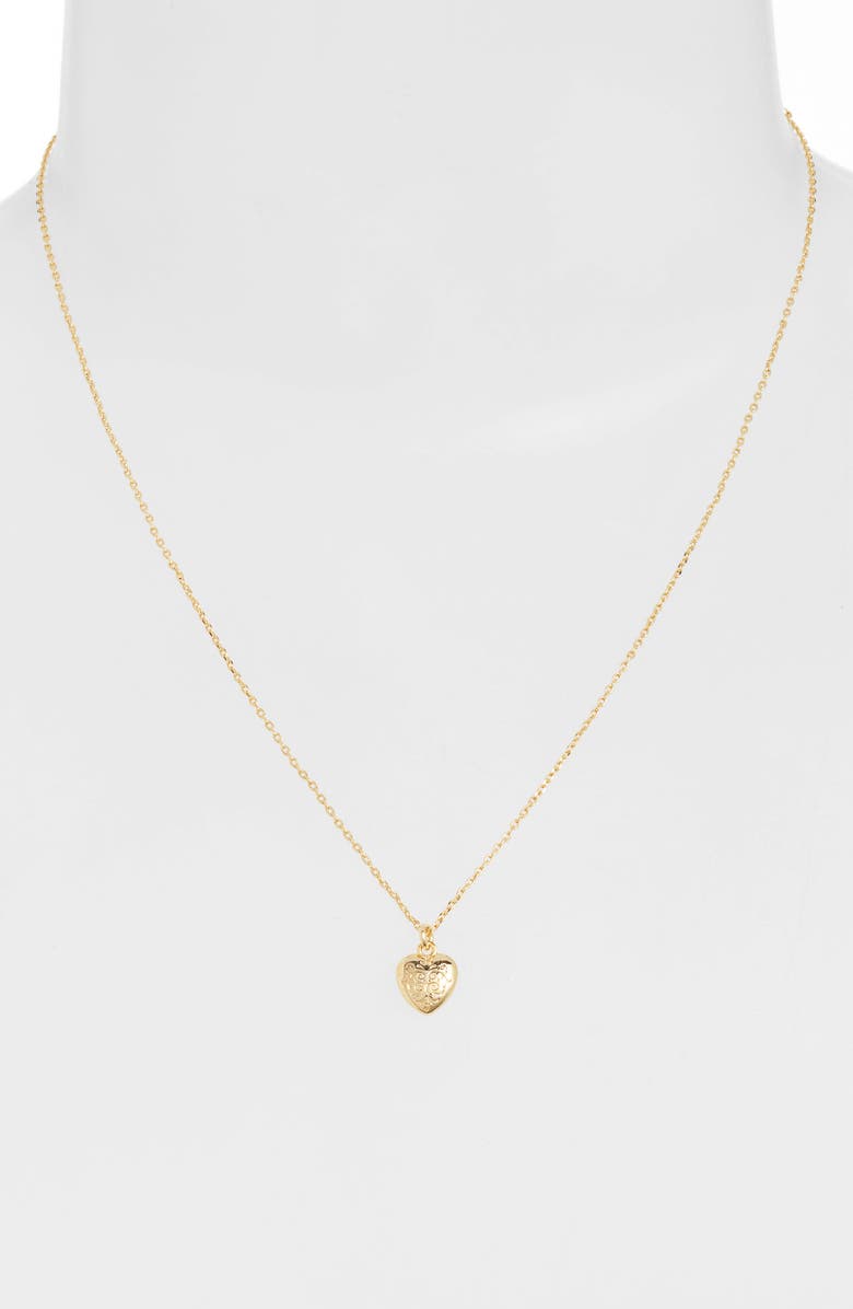 Estella Bartlett Engraved Heart Pendant Necklace, Alternate, color,